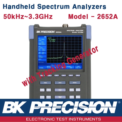 B&K PRECISION 2652A, Handheld Spectrum Analyzers+Tracking Generator , 휴대형 스펙트럼 분석기+ 트레킹 제너레이터, B&K 2652A