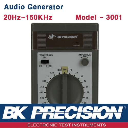 B&K PRECISION 3001, Audio Generator, 휴대형 오디오제너레이터, B&K 3001