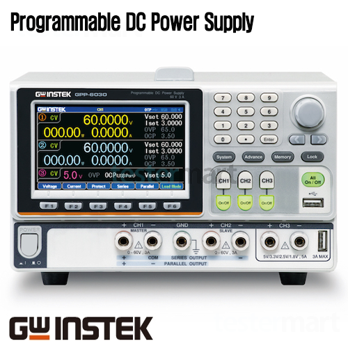 [GWINSTEK GPP-6030] 60V/3A, 3채널, 385W, 프로그래머블 DC전원공급기