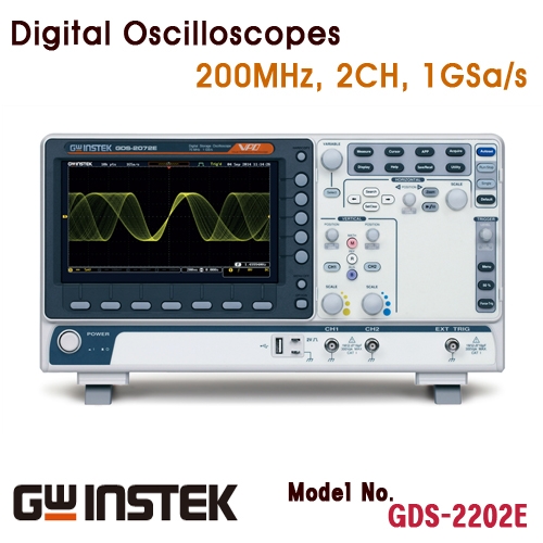 [GWINSTEK GDS-2202E] 200MHz/2CH, 다기능 혼합 오실로스코프