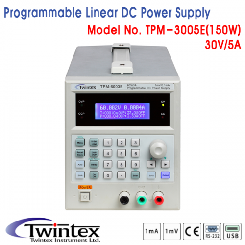[TWINTEX TPM-3005E] 30V/5A, 150W, 프로그래머블 DC전원공급기