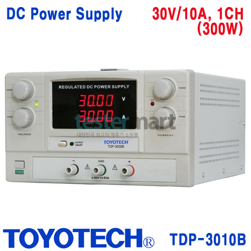 [TOYOTECH TDP-3010B] 30V/10A, DC Power Supply, 1채널 가변형 DC 전원공급기