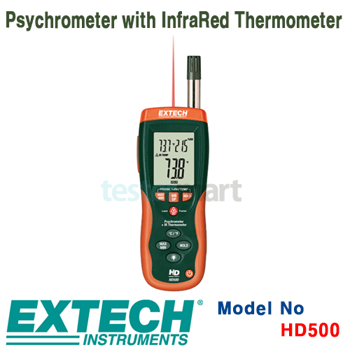 [EXTECH] HD500, Psychrometer with InfraRed Thermometer, 온습도계, 습도계, 적외선온도계, K타입 온도계 [익스텍]