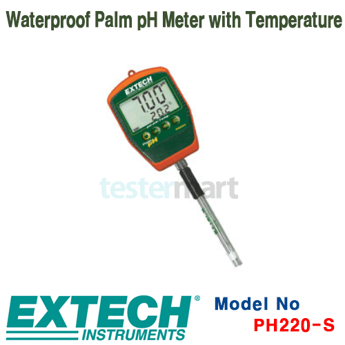 [EXTECH] PH220-S, Waterproof Palm pH Meter with Temperature, 수질측정기 [익스텍]