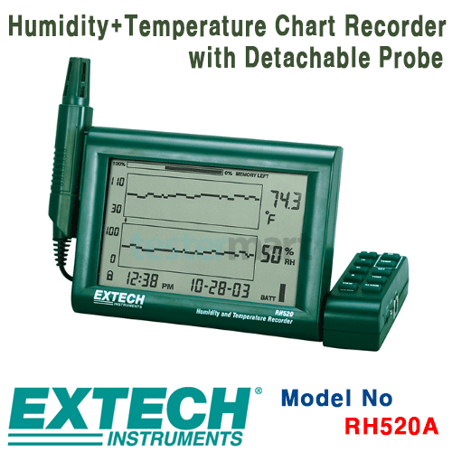 [EXTECH] RH520A, Humidity+Temperature Chart Recorder with Detachable Probe, 데이터로거 [익스텍]