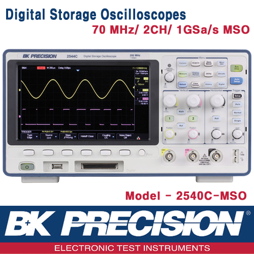 B&K PRECISION 2540C-MSO, 70MHz/2CH, 16channels logic analyzer, Digital Storage Oscilloscope,  Arbitrary Waveform Generator, 16채널 로직아날라이져, 디지털 오실로스코프, 함수발생기, B&K 2540C-MSO