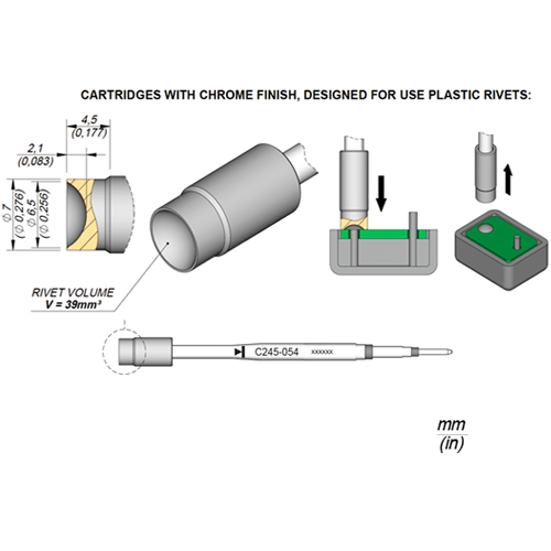 C245054, T245용 인두팁, 핀 홀타입 6.5Ø