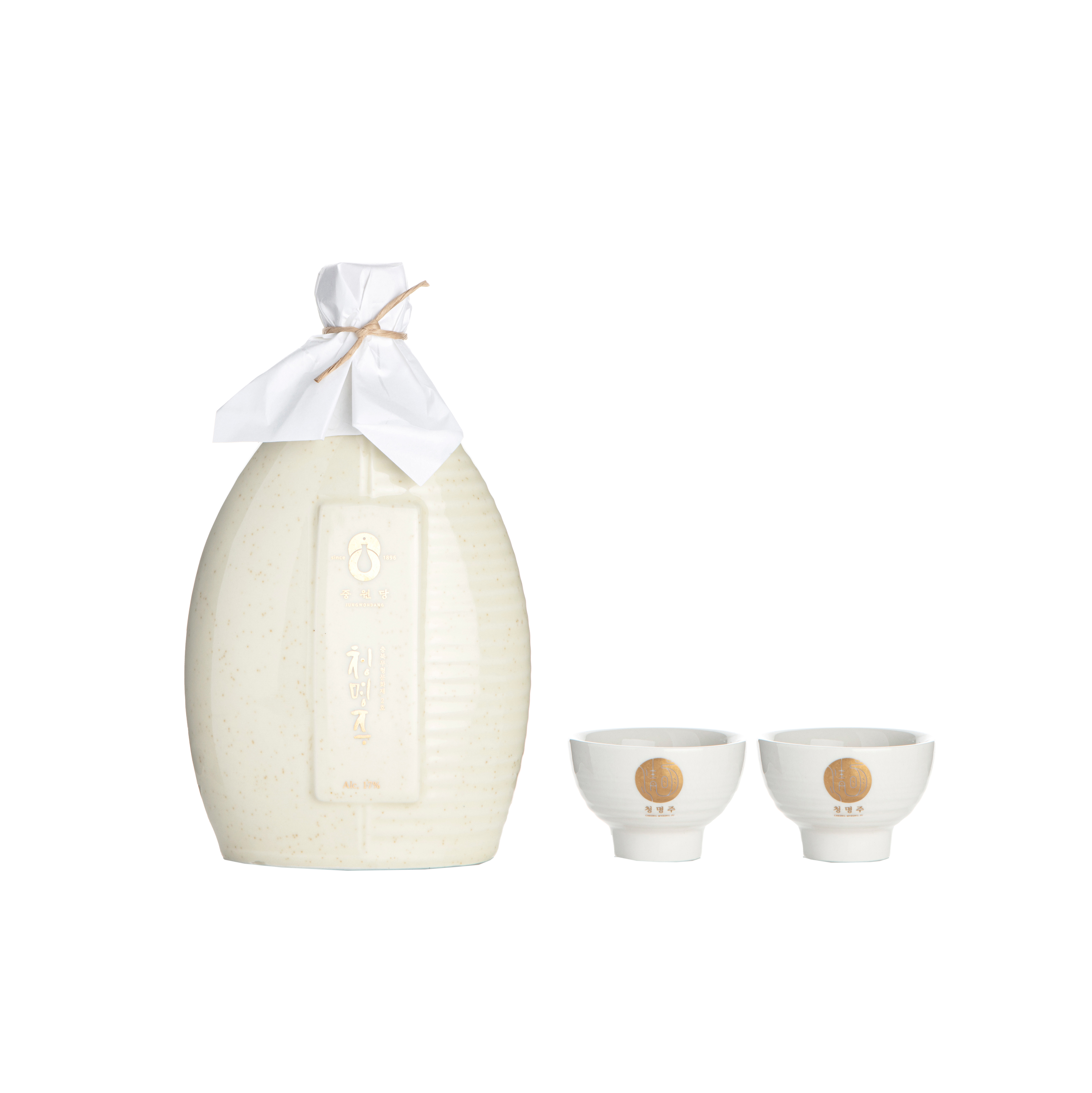 청명주 도자기세트(아이보리) 17도 500ml