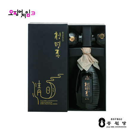[오징어게임3 청명주] 오징어게임3 제공 청명주 도자기세트(블랙) 17도 500ml