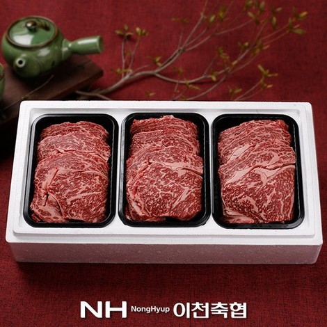 [이천축협] 무항생제 이천한우 1등급 꽃등심세트 1.5kg (냉장)