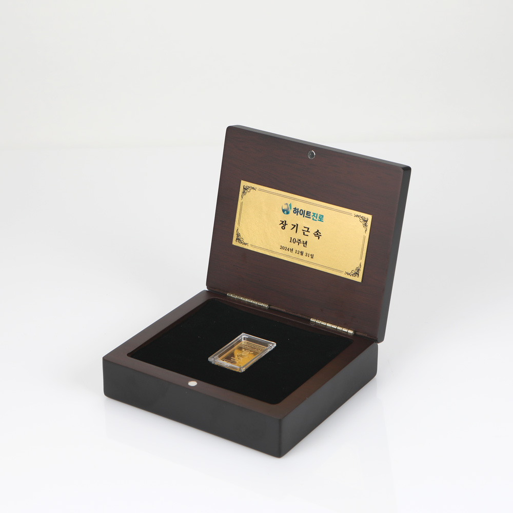 프리미엄 골드바 우드케이스 | 24K 순금 제품