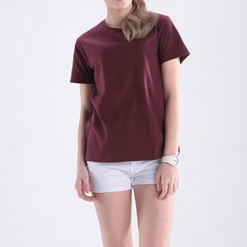 여성 베이직컬러 슬림핏 반팔 라운드넥 티셔츠 (S~3XL)