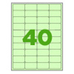 파스텔_초록 A4/40칸(4x10)/100매/세부규격: 가로 47mm x 세로 26.9mm/고품질 에이버리(Avery) 원단사용/레이저 및 잉크젯겸용