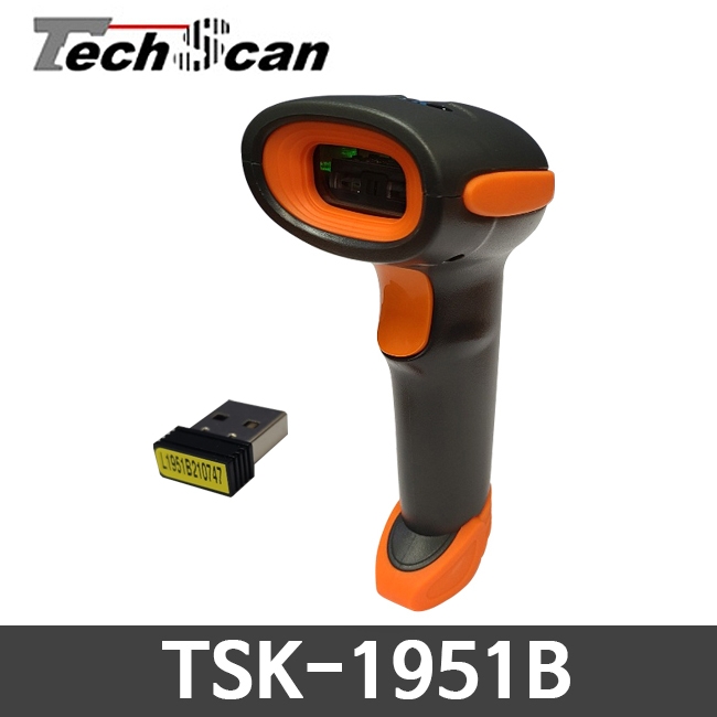 [테크스캔] TSK-1951B 바코드스캐너 핸디형 유무선 1D  TechScan