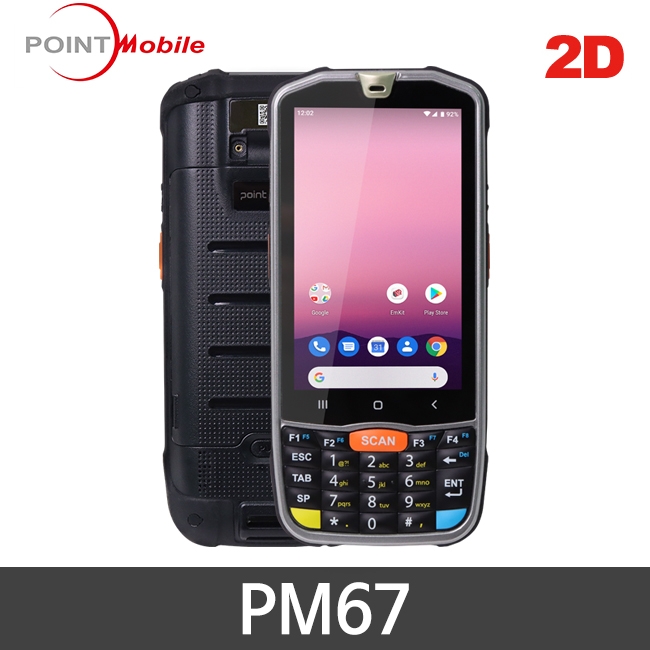 [포인트모바일] PM67 바코드스캐너 PDA (안드로이드,WiFi) 1D 2D 산업용 POINTMobile