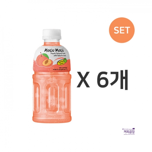 모구모구 피치 320ml x 6개 수입음료 코코넛젤리