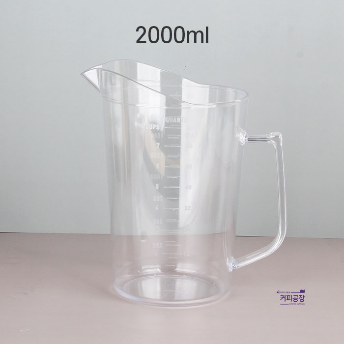 PC 플라스틱 계량컵 2000ml 눈금 투명 계량용기