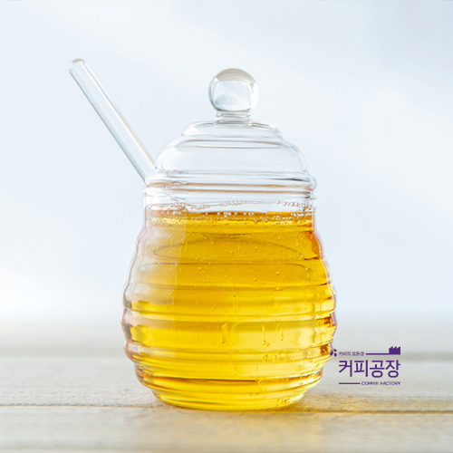 꿀유리통 스푼 세트 / 꿀단지 잼병 허니스틱 허니디퍼