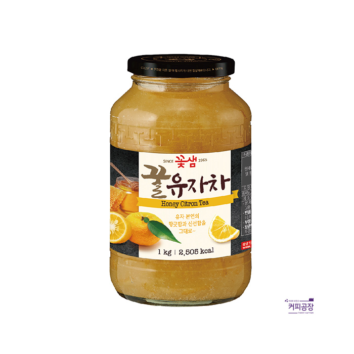 꽃샘 꿀유자차 1kg 액상차 과일청 꿀차