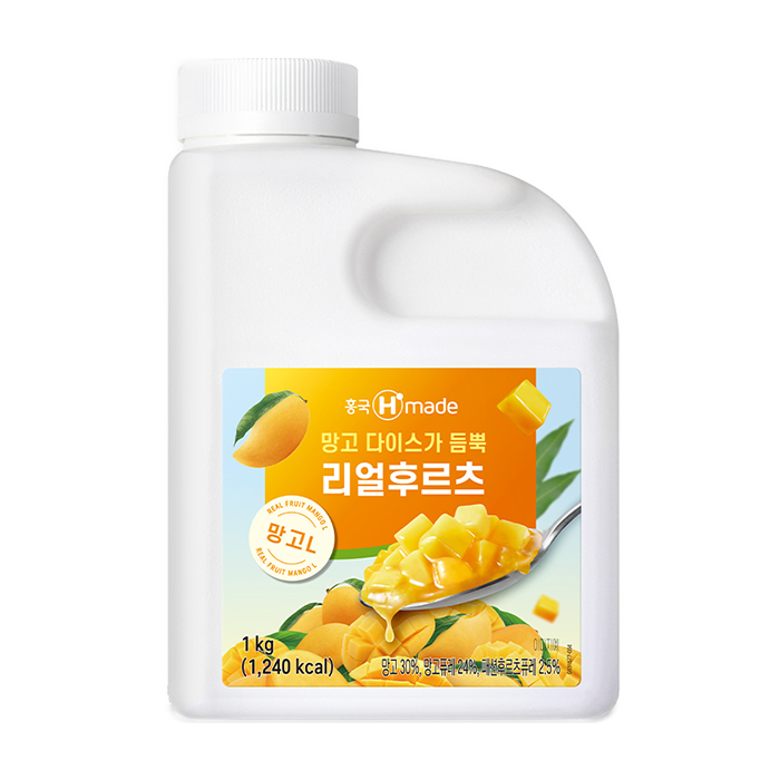 흥국 리얼후르츠 망고L 1kg (냉동) 망고스무디 베이스