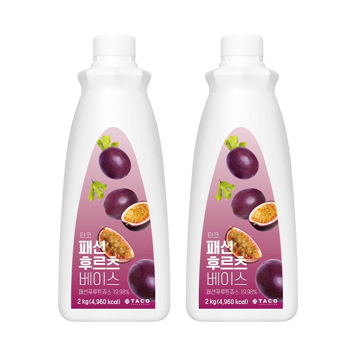 (2개)타코 패션후르츠 베이스 2kg 2개 묶음