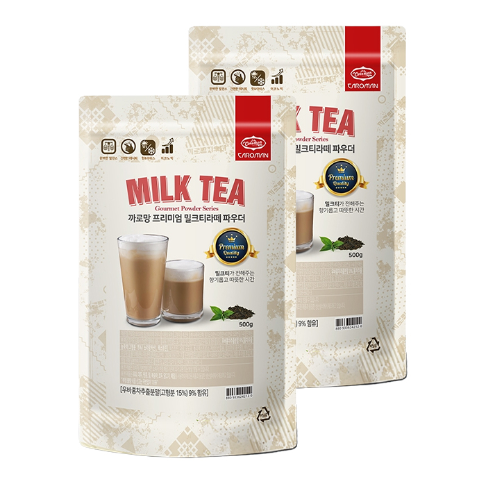까로망 프리미엄 밀크티라떼 파우더 500g 2개