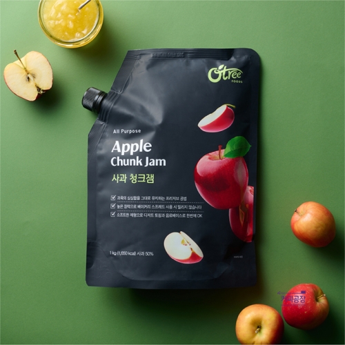 오트리 사과  청크잼 1kg 과일잼 파우치
