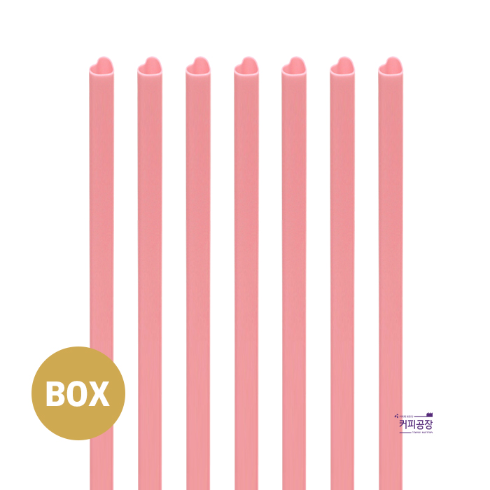 [박스/벌크]12x25 분홍 버블티 하트빨대 3000개 (50개x60봉) 스트로우