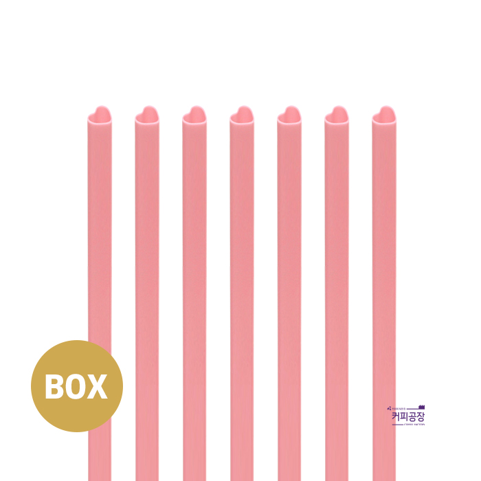 [박스/벌크]12x21 분홍 버블티 하트빨대 3000개 (50개x60봉) 스트로우