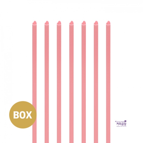 [박스/벌크]6x25 분홍 하트 빨대 10000개 (200개x50봉) 스트로우