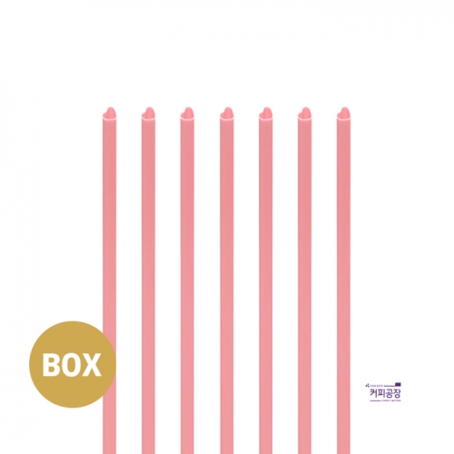 [박스/벌크]6x21 분홍 하트 빨대 10000개 (200개x50봉) 스트로우