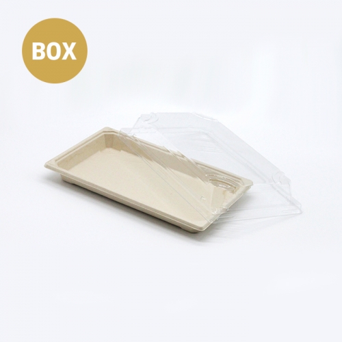 펄프 초밥용기 XYW05 박스 600개입 PET뚜껑포함 스시 종이 접시 배달 포장