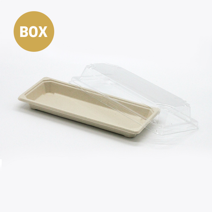 펄프 초밥용기 XYW02 박스 600개입 PET뚜껑포함 스시 종이 접시 배달 포장