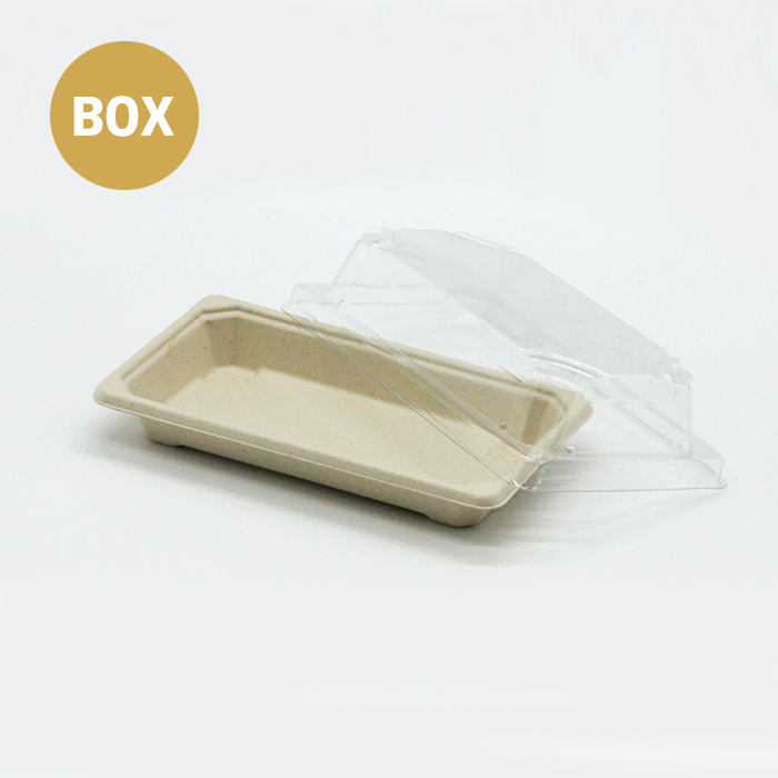 펄프 초밥용기 XYW01 박스 600개입 PET뚜껑포함 스시 종이 접시 배달 포장