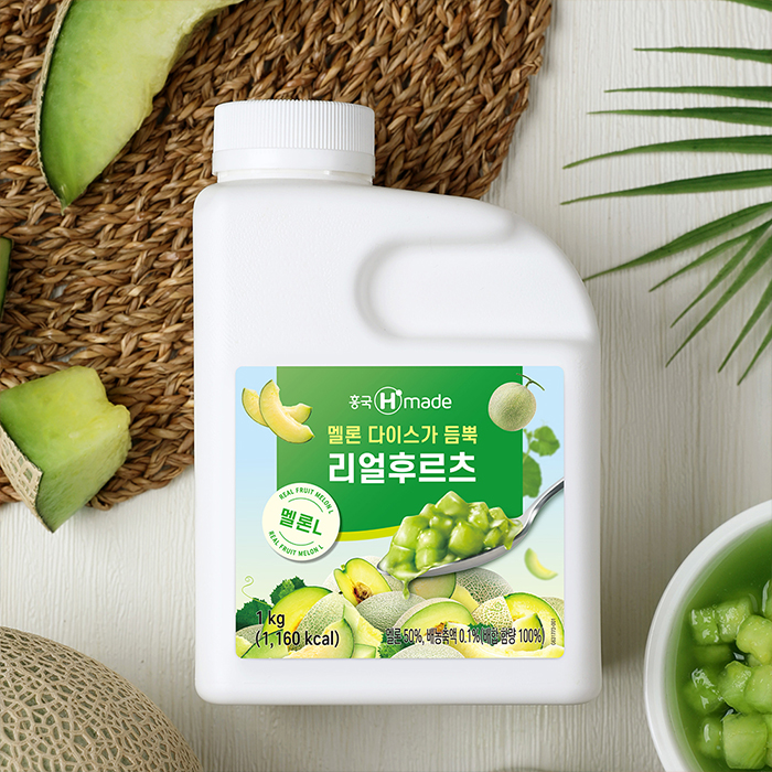 흥국 리얼후르츠 멜론L 1kg (냉동) 메론 과육 베이스