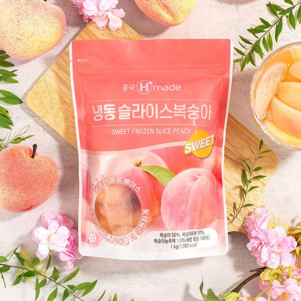 흥국 냉동 슬라이스 복숭아 SWEET 1kg (냉동)