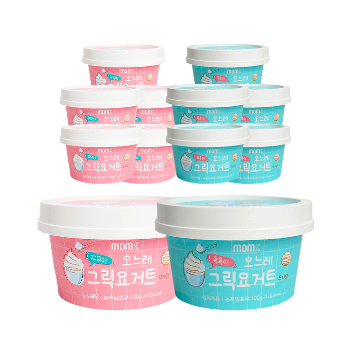 밀크온밀크 오느레 그릭요거트 100g 12개세트 꾸덕이6개 + 촉촉이6개 아이스박스포장