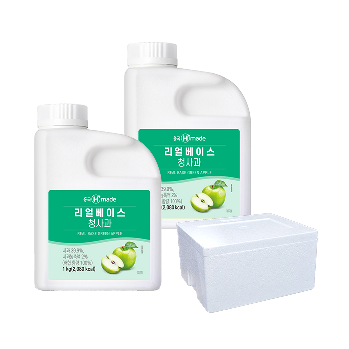 흥국 리얼베이스 청사과 1kg 2개 (냉장) 아이스박스포장