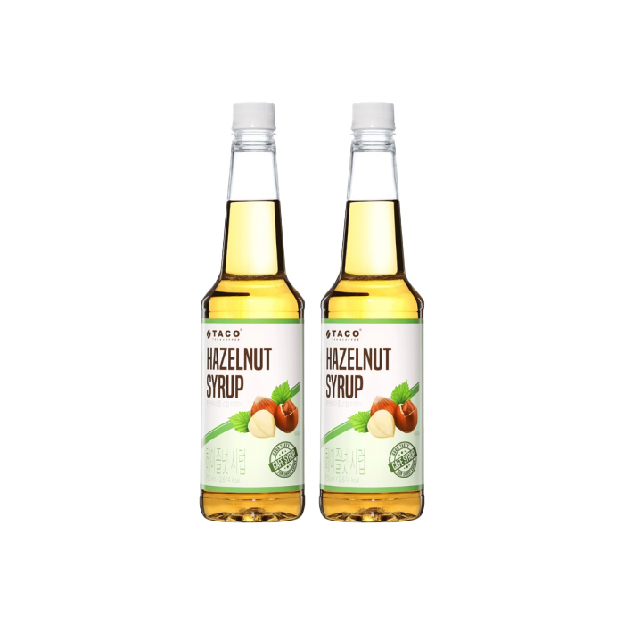 (2개)타코 헤이즐넛 시럽 750ml 2개 PET 라떼 커피 카페시럽