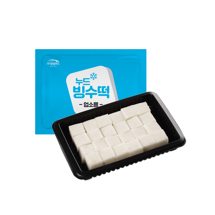 로뎀푸드 누드 빙수떡 160g 사각 미니 찹쌀떡 (냉동)