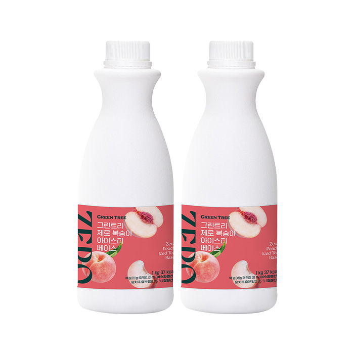 그린트리 제로 복숭아 아이스티 베이스 1kg 2개