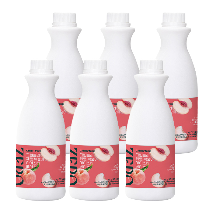 그린트리 제로 복숭아 아이스티 베이스 1kg 6개 박스