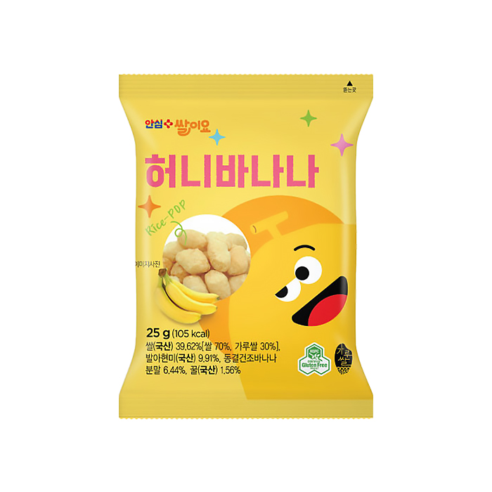 열풍으로 구운 쌀과자 쌀이요 허니바나나 25g
