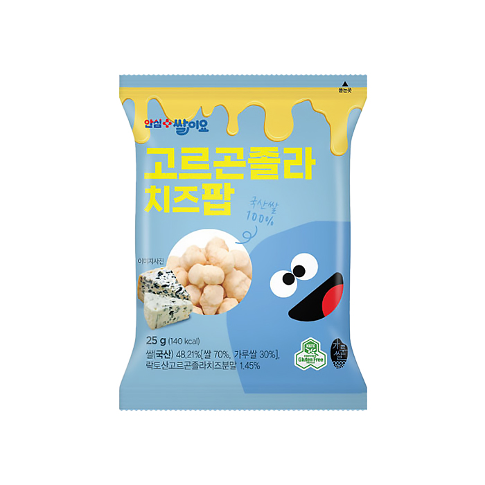 열풍으로 구운 쌀과자 쌀이요 고르곤졸라 치즈팝 25g