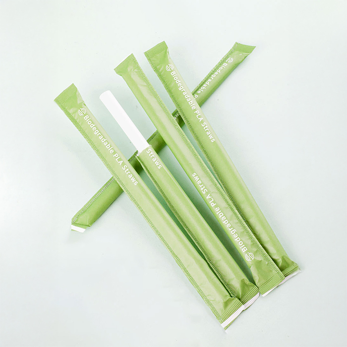 친환경 생분해 PLA 빨대 7mm 21cm 개별포장 5000개입 1박스