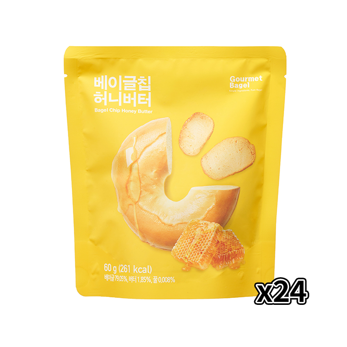 고메 베이글칩 허니버터 60g 24개 간식 스낵