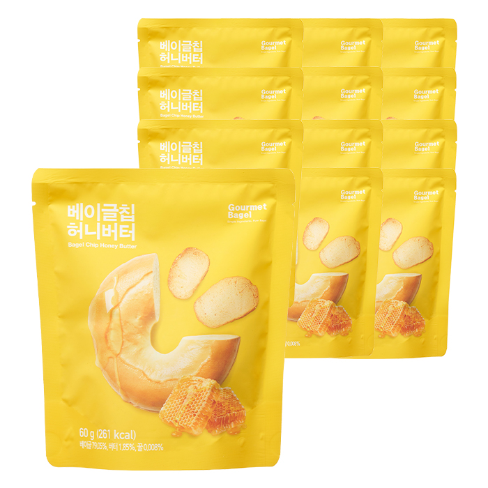 고메 베이글칩 허니버터 60g 12개 간식 스낵