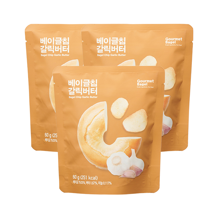 고메 베이글칩 갈릭버터 60g 3개 간식 스낵