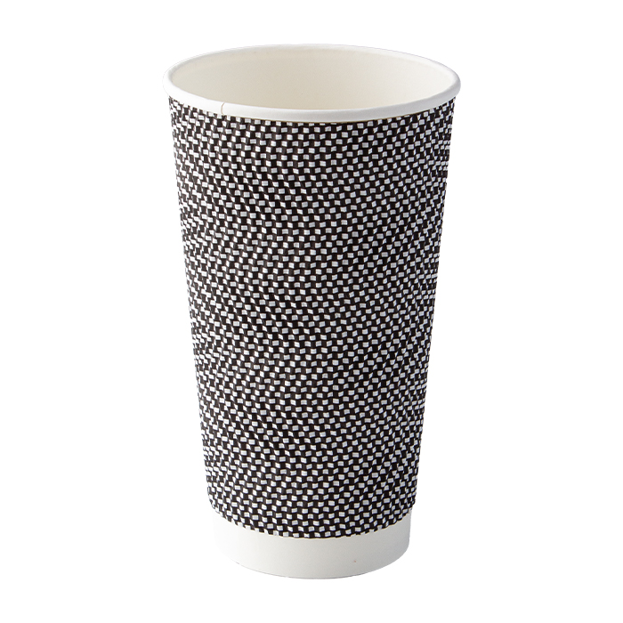 물결 3중 단열 종이컵 그레이 600ml 89파이 20온스 500개입 박스 이중종이컵