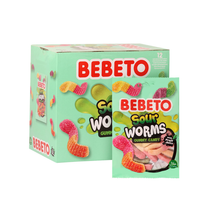 베베토 사워 웜즈 젤리 80g 12개입 지렁이 사우어 구미